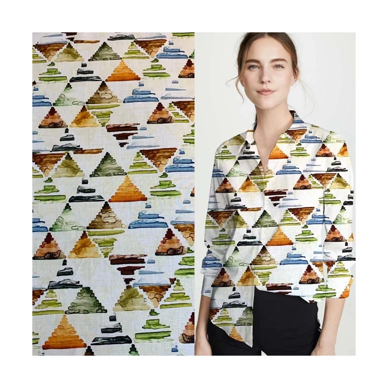 Bullet free high-density plain feel comfortable stripe active printing Plain fabric Long staple cotton poplin