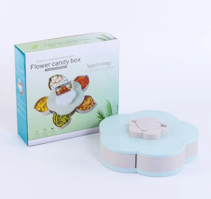 party festival wedding decoration flower shaped Rotating candy box