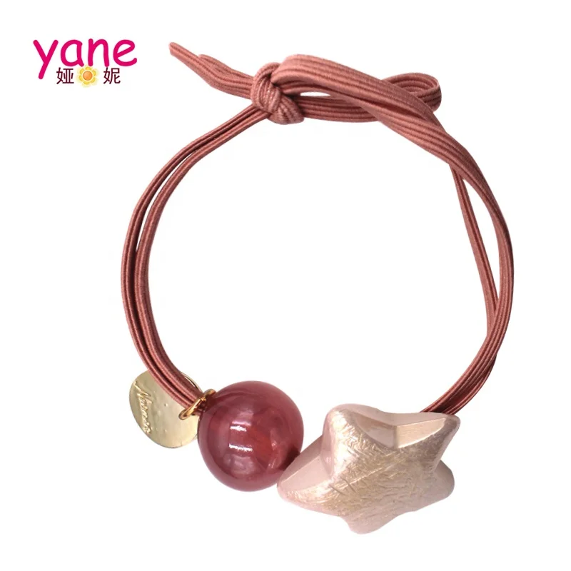 Korean Hair accessories about elastic rubber bands with bead and star decoration