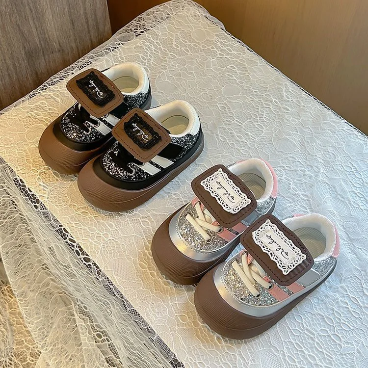 Hot Selling Cheap Custom Outdoor Wholesale Velcro Glitter Designer Kids Sports Girls Casual Fashion Shoes