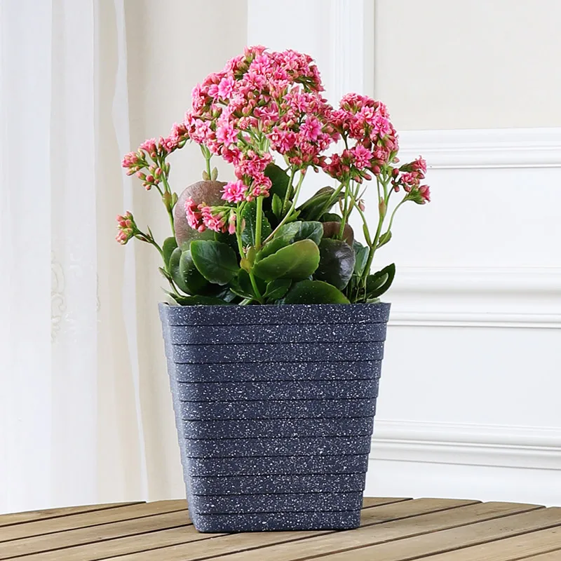 Imitation stone square thickened balcony desktop process ladder set basin plastic flower pot