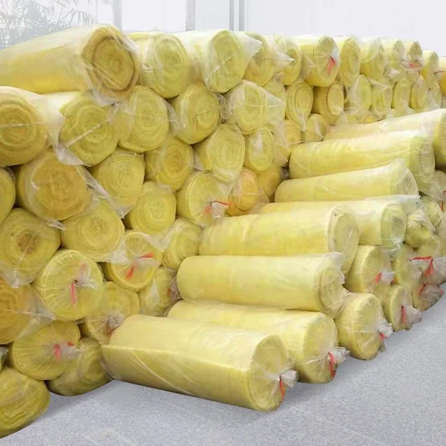 Fiberglass Roof Fireproof Cotton Insulation Roll Aluminium Foil Glass Wool felt Heat Insulation Materials with Rubber Wool Felt