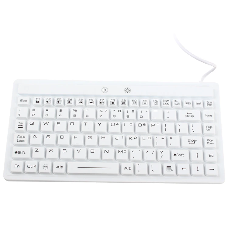 uk layout white color wired silicone computer ultra slim mini backlit keyboard for pc computer