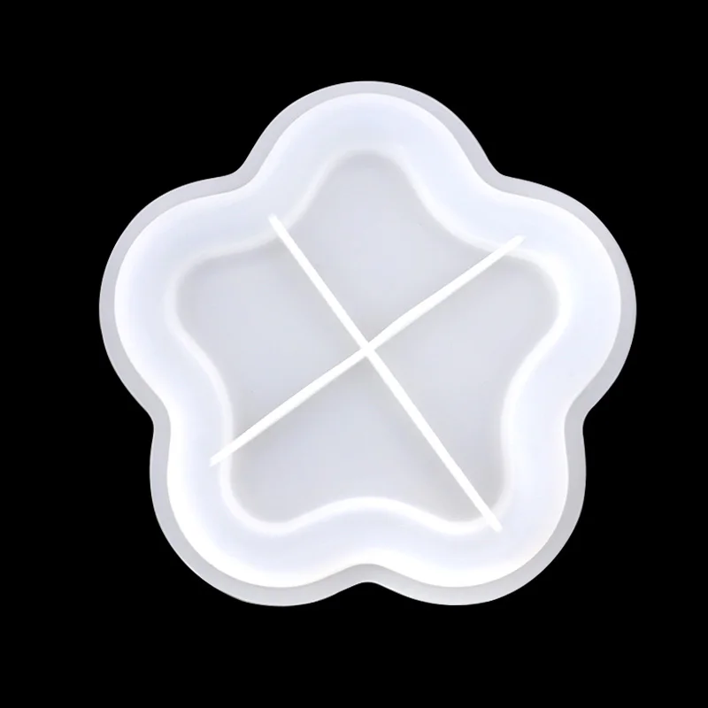 1165 single flower shape cup mat coaster silicone mold epoxy resin mold silicone hand make diy cut mat
