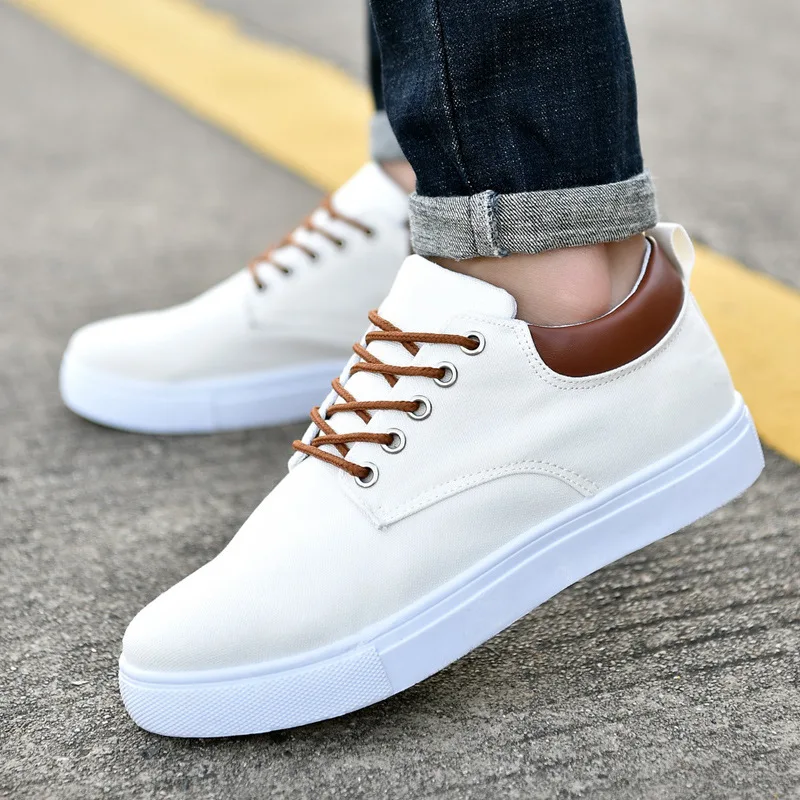 New Canvas Shoes Men Large size Low Cut All Match Non Slip Rubber Sole Flat Heel Round Head Casual Shoes for Men