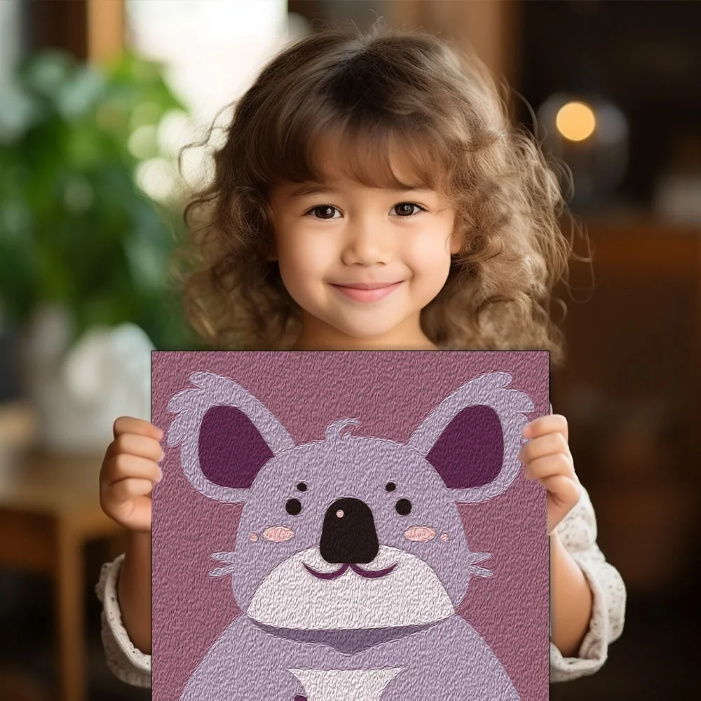 3D Cute Cartoon Koala Pulp Painting Environmental Friendly Paper Pulp Kids Gift & Decoration