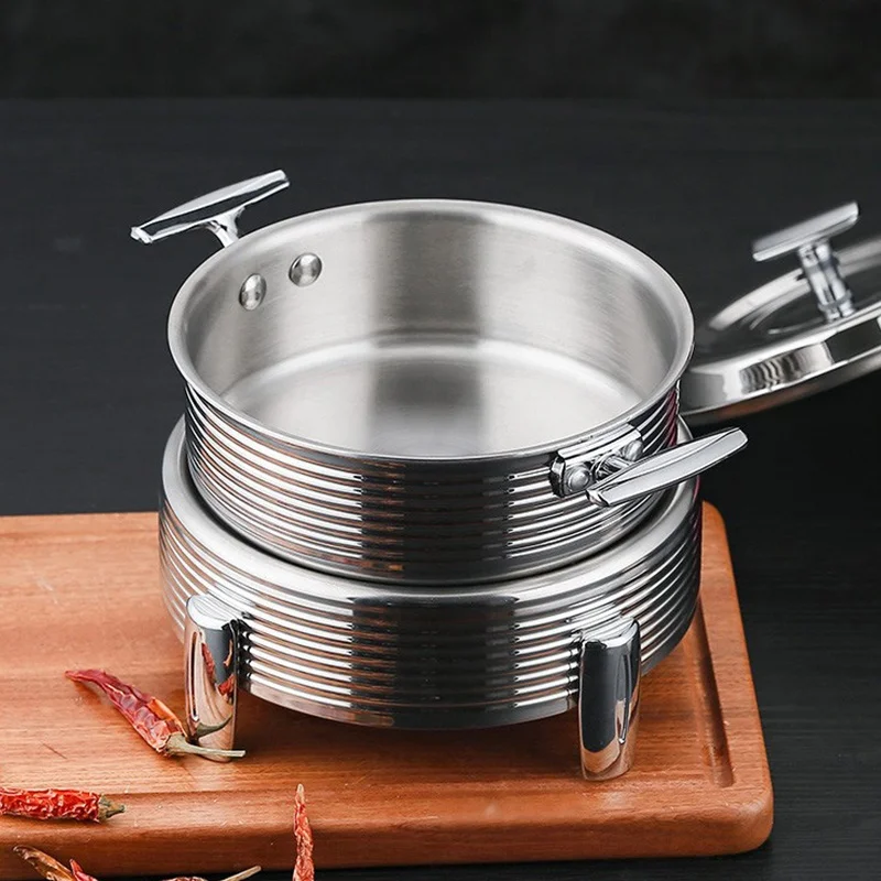 New Arrival Multipurpose Personal Mini Small Stainless Steel Alcohol Hot Pot Set With Handle