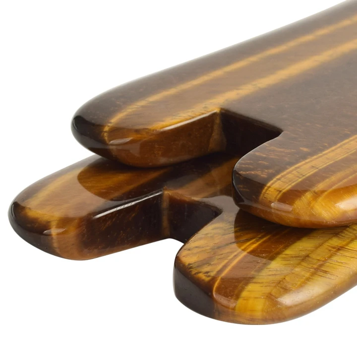 Wholesale Natural Tumbled Rose Quartz Welded Gua Sha Spoon Gua Sha Jade Comb