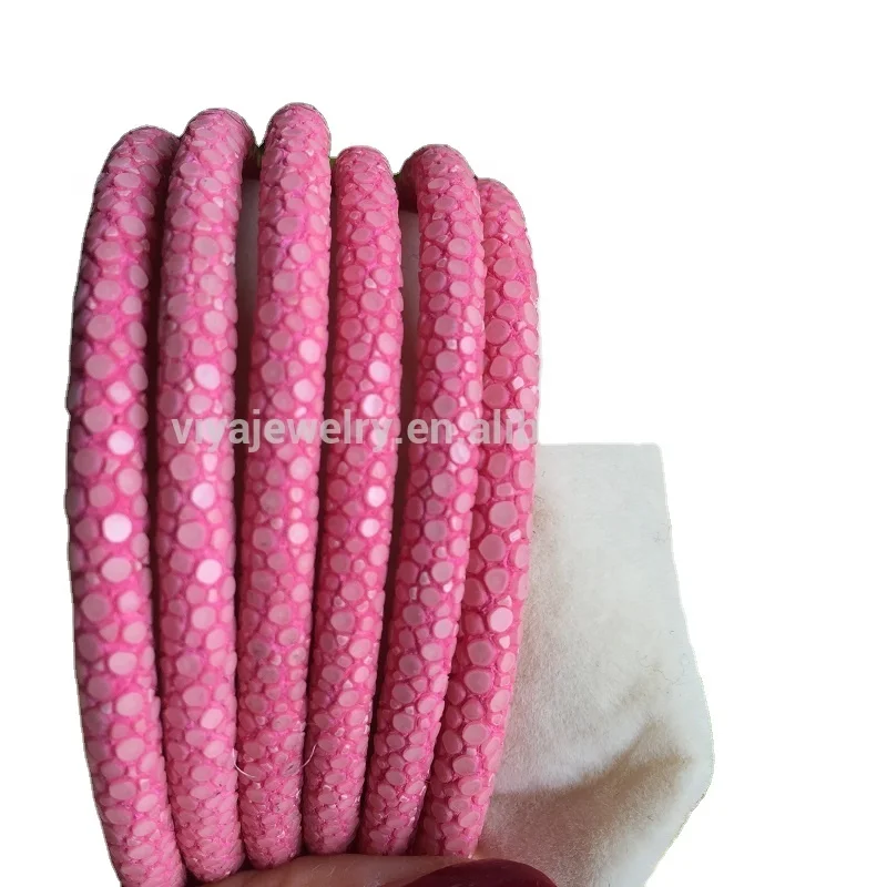 High End Quality Genuine Orange Color Stingray Leather Cord For jewelry component