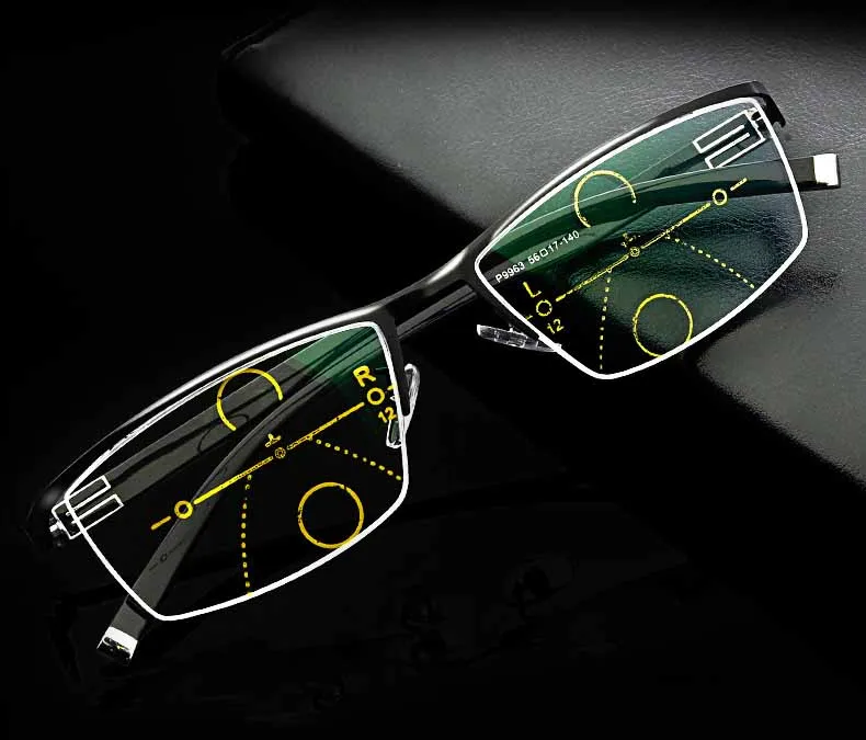 New TR90 Smart Progressive Multifocus Reading Glasses Dual-Use for near & Far Anti-blue Ray & Anti-radiation Black & Red Frames