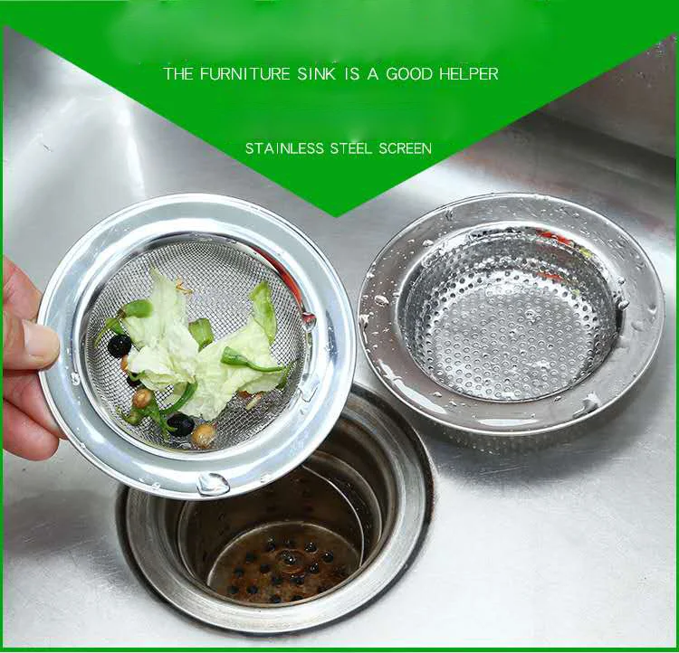 Wholesale Eco-Friendly Stainless Steel Metal Colander Prevent Clogging Floor Drain with Thick Mesh for Kitchen Sink Strainer