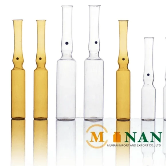 Transparent Double Sealed Neutral Point Glass Ampoule bottle for injection