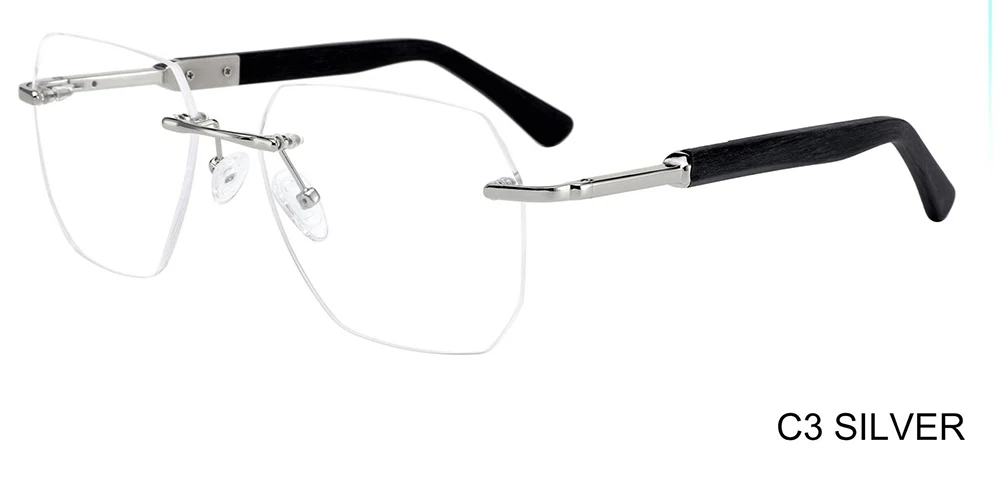 Hot sale factory one piece ready stock men rimless glasses frames