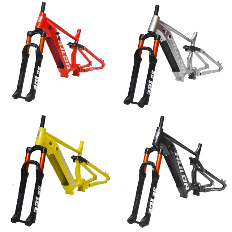 27.5-29 inch middle motor frame front and rear double shock absorption off-road mountain vehicle electric bicycle frame