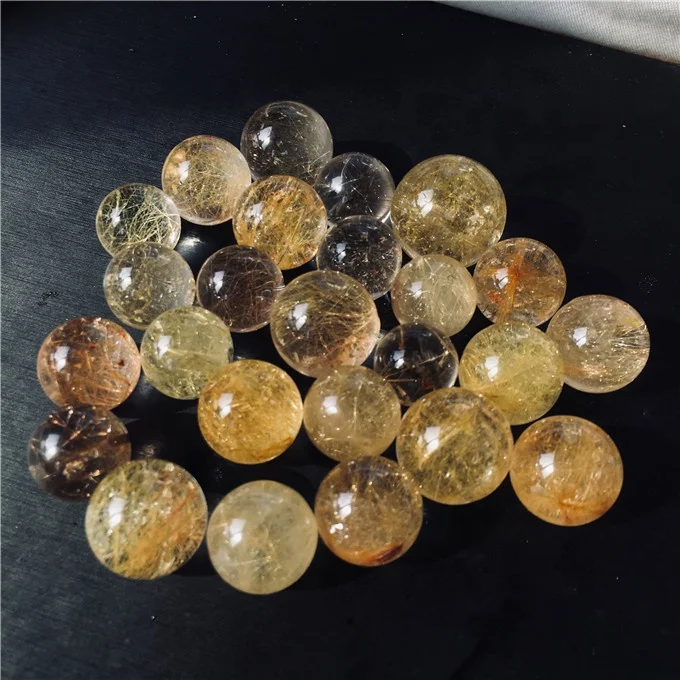 Высокое качество Рок камень натуральный кристалл золото волос хрустальный шар рутиловый кварц браслет мяч для подарка