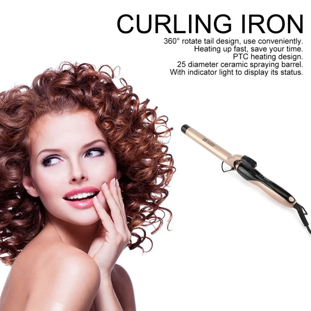 Curling Iron For Professional 9-28Mm Tong Wand Hair Curler Titanium Perm PCT Heating Electric Styling Tool Rotating Automatic