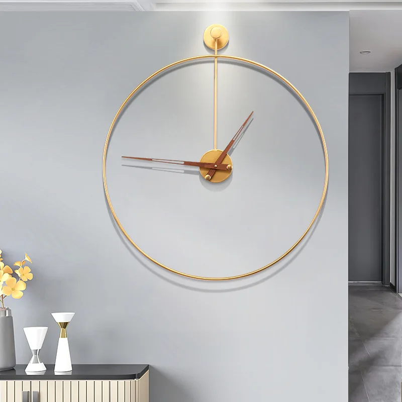 Simple atmosphere light luxury iron clock Spain minimalist wall clock bedroom living room household personality mute wall watch