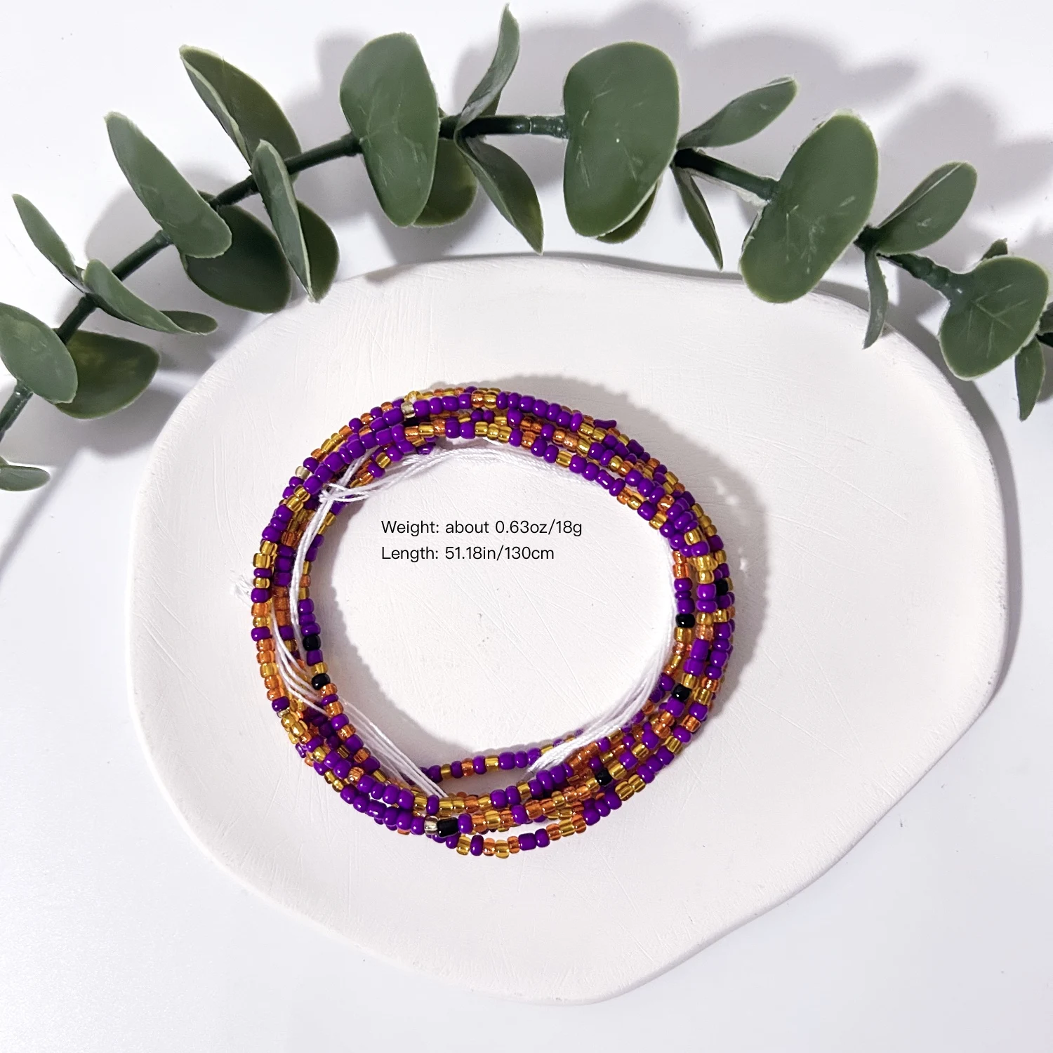 Personalized multi-layer colorful rice belly bead beach chain wholesale oversize african cotton tie on waist beads