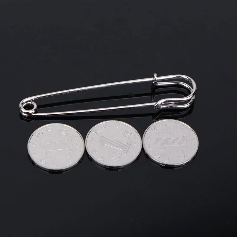 Небольшой минимальный заказ, 50 шт., Товары в наличии, аксессуары для одежды и свитеров, металлическая безопасная булавка большого размера длиной 5,5 см