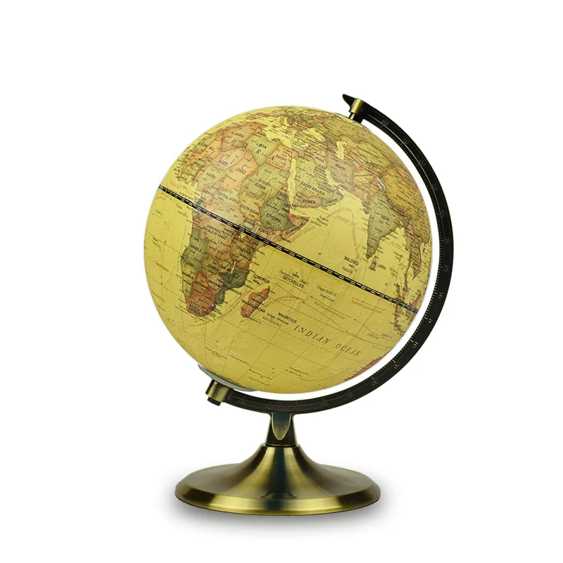 World Map Globe Decor Desk Earth Globe Le Globe Terrestre with Metal Meridian and Base