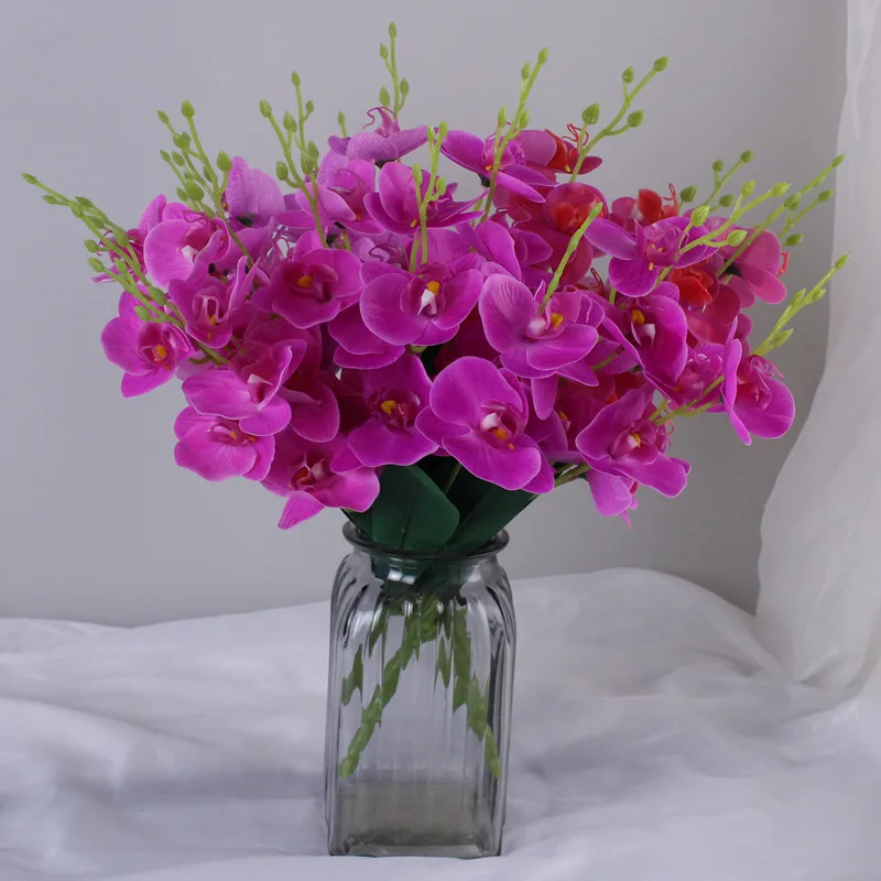 Wholesale Orchids Flower 5 Branches PU Flower Artificial Orchids Bouquet for Event Decor