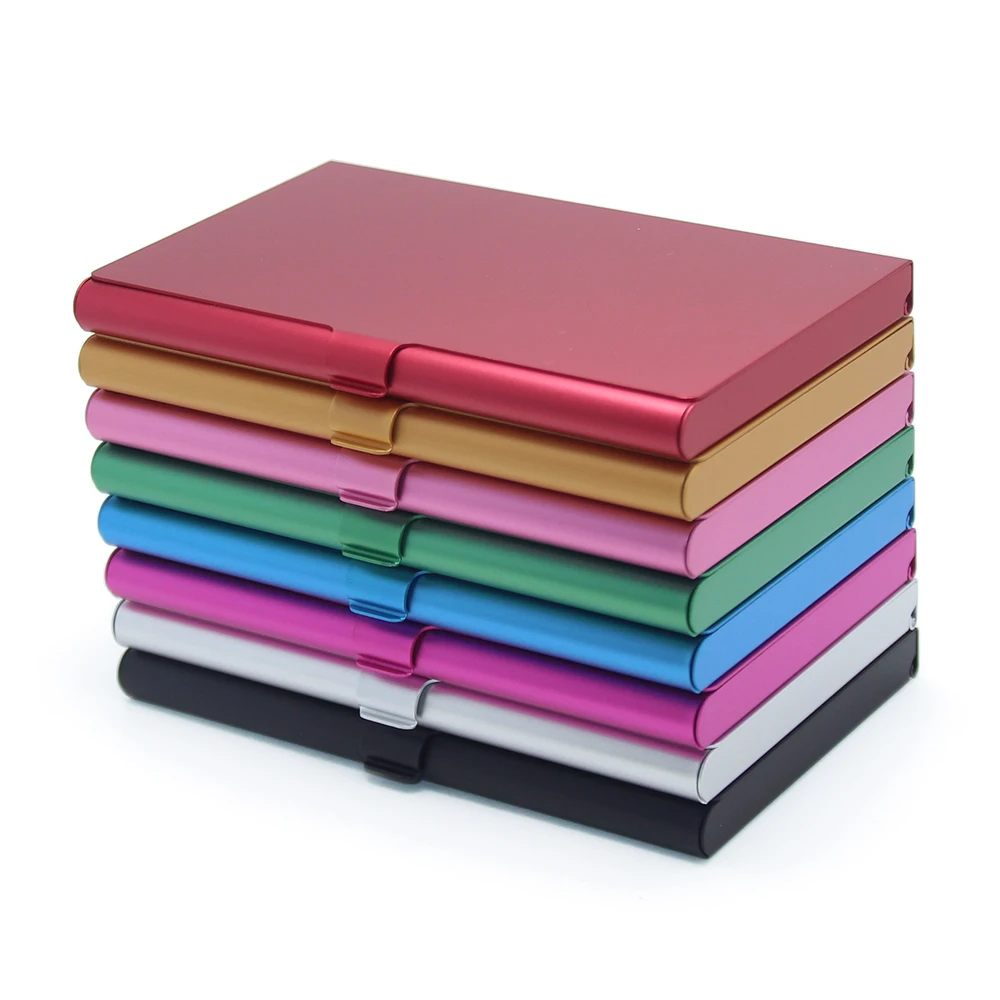 Aluminum Woman Men Fashion Wallet Name Holder Metal Box Cover ID Credit Multi Card Case Supply Colors Business Card Holder Box