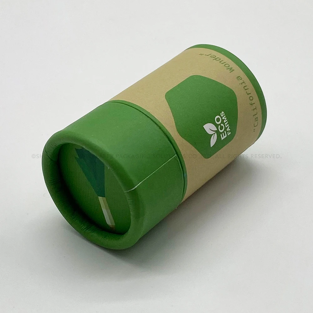 Hot Selling Wholesale Handmade Green Matte Laminated Offset Printed Custom Logo Tea Coffee Bean Gift Packaging Round Tube Box