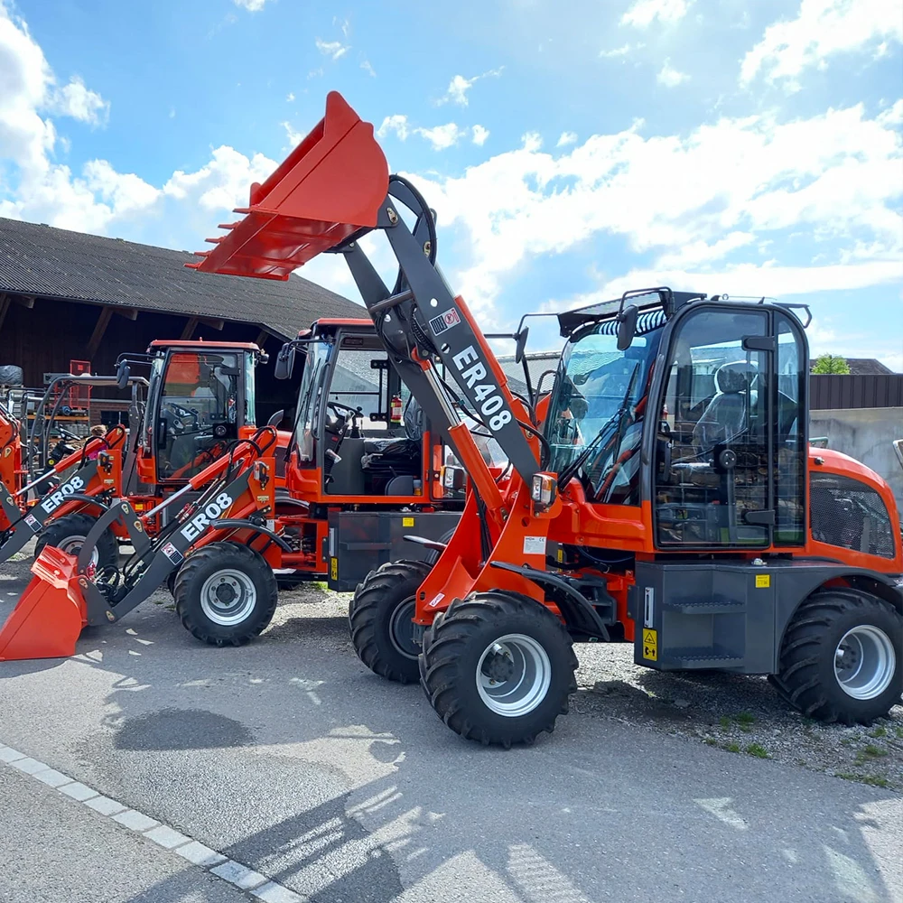 Everun High Quality Er408 0.8t Machinery with Quick Hitch Farm Hydraulic Front End Bucket Compact Mini Wheel Loader