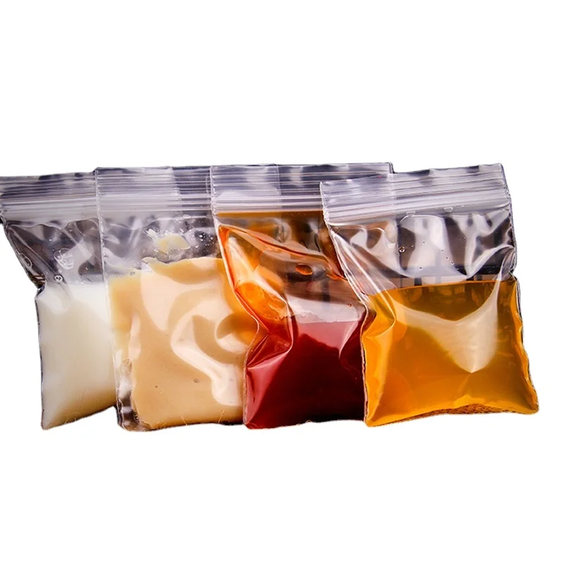 Plastic Packaging 7*10 Thickened Transparent sealed Zip Lock Bags Takeaway Seasoning sealed Bags Beverage Liquid Special Bag