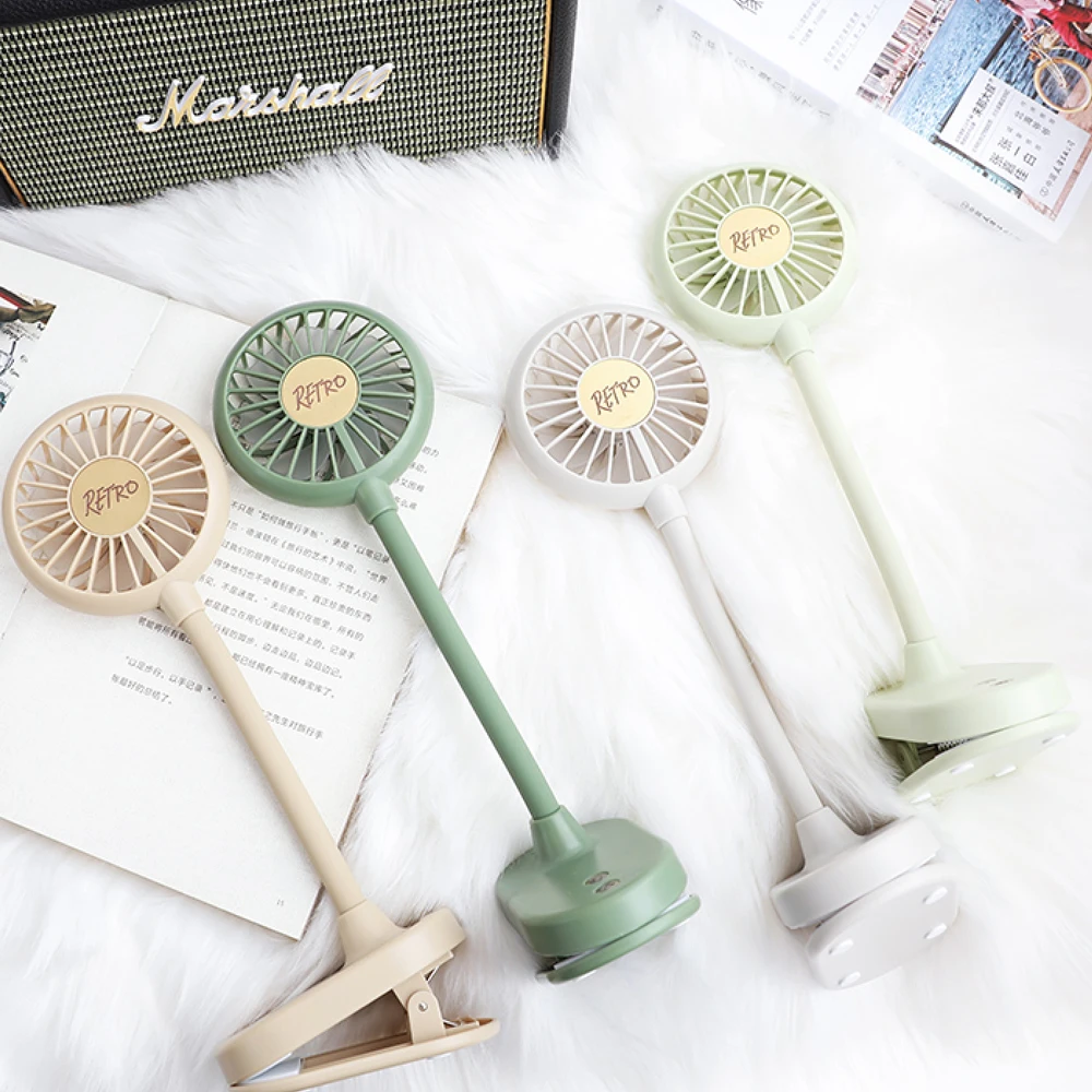 USB rechargeable battery  handheld mini led usb desk desktop table with  led light clip fan