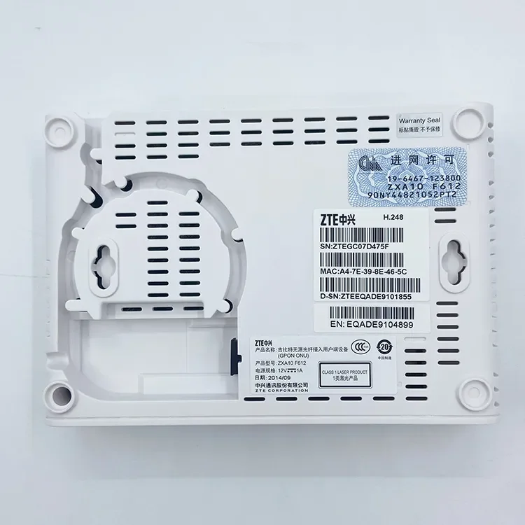 ZTE F612 FTTH GPON optical network terminal (ONT) with 1 Ge port + 1Fe port and 1pots zte f612 firmware