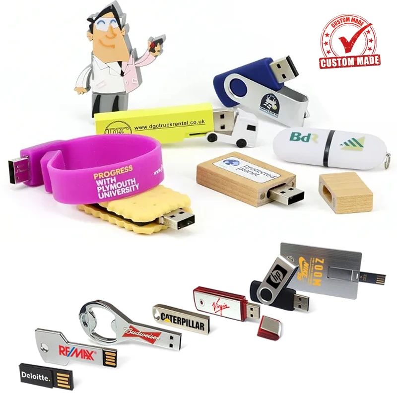 Custom Logo Promotional Pendrive 2.0 USB Stick 1GB 2GB 4GB 8GB 16GB 32GB Usb Flash Memory Stick 64GB Pen Drive USB Flash Drive