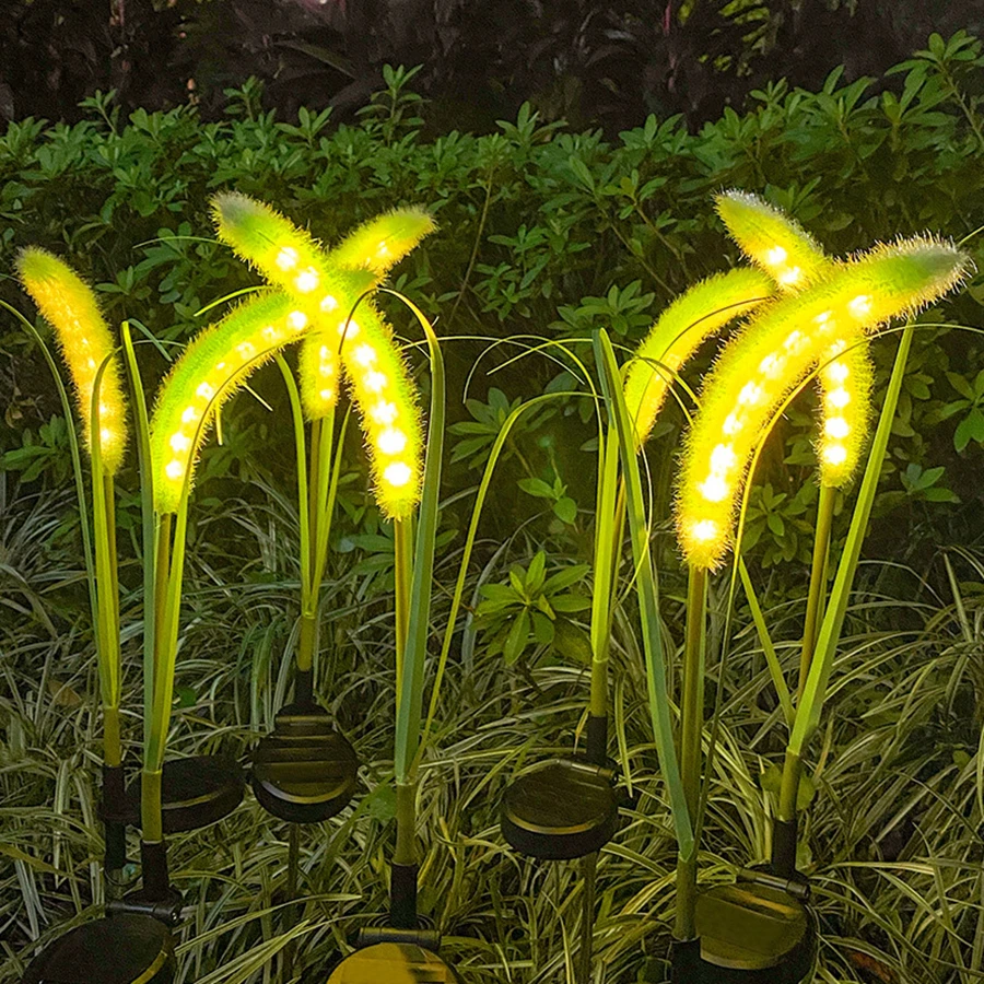 Factory Hot Sale Waterproof Solar Yard Garden Lawn Decoration Lamp Led Reed Ground Plug Light