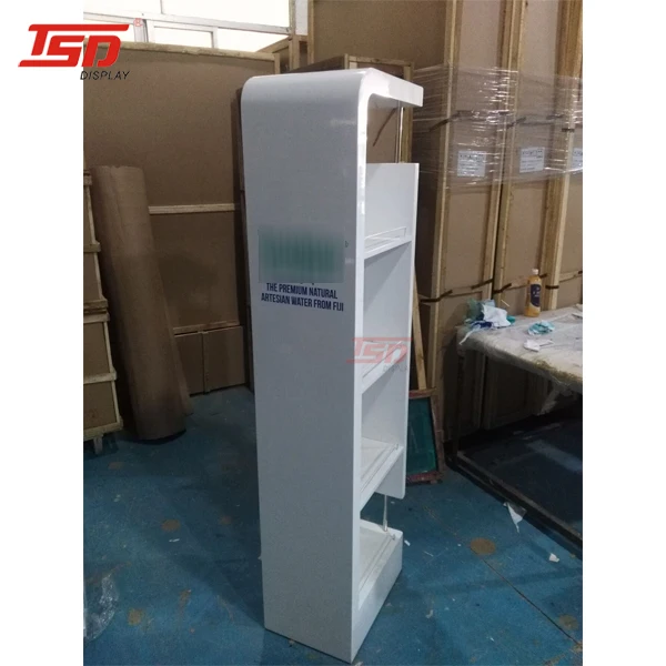 custom retail store wood mineral water soft drink melon bottle display shelf  rack stand