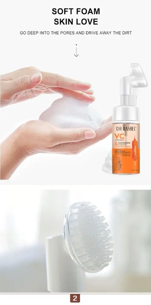 New Arrival Vc Niacinamide Essence Facial Cleansing Bubble Cleanser Makeup Remover Mousse