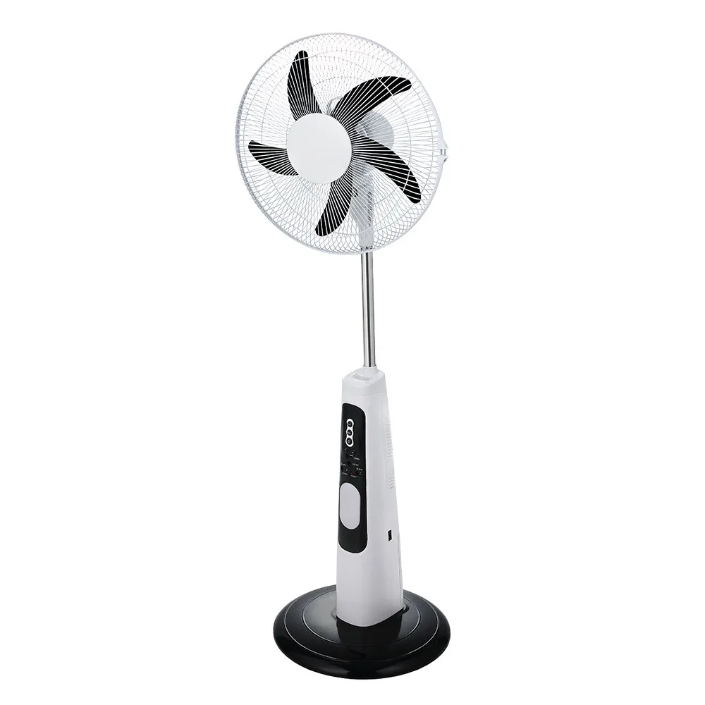 China Summer Modern Commercial 16 Inch Rechargeable Electric Solar Powered Standing Fan with LED Light Portable Manufacturer