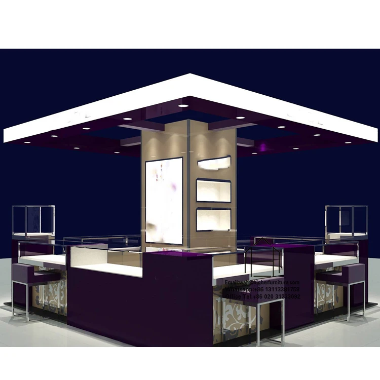 Custom Stainless Steel Display Cabinet High End Shopping Mall Jewelry Kiosk Switzerland Jewelry Watch Shop Furniture