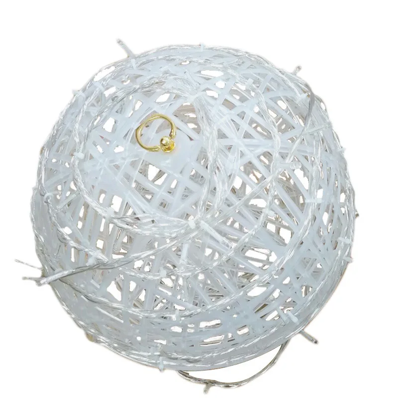 Outdoor Christmas Led Rattan Ball String Light 20cm Lanterns Holiday Decorative Lights