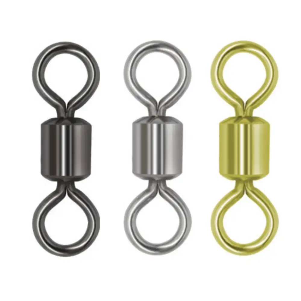 Fishing Rolling Swivel Smooth Rotation Barrel Swivels Snap Carp Fishing Hook Line Connector Swivels for Saltwater Freshwater