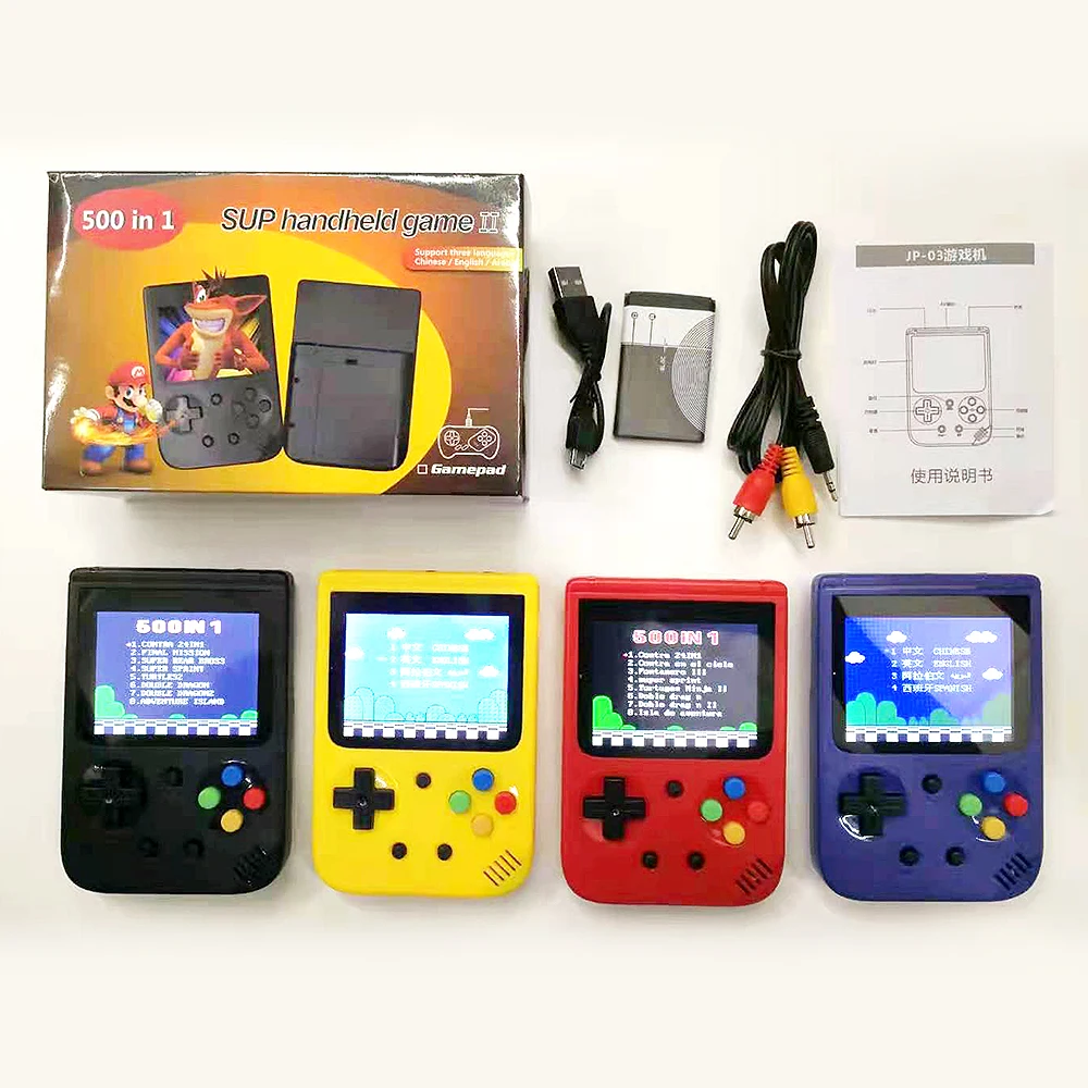 Детский игровой автомат JP03 3 дюймов coloer экран Встроенный 500 игр Ретро игровой плеер