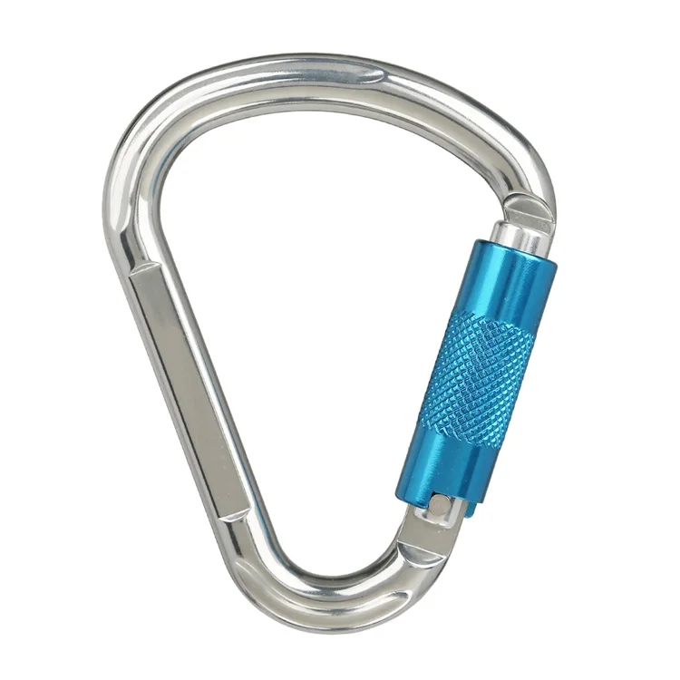 High Hardness 25kN Large Opening HMS Aluminium Screwgate Outdoor Rock Climbing Locking Carabiner hooks
