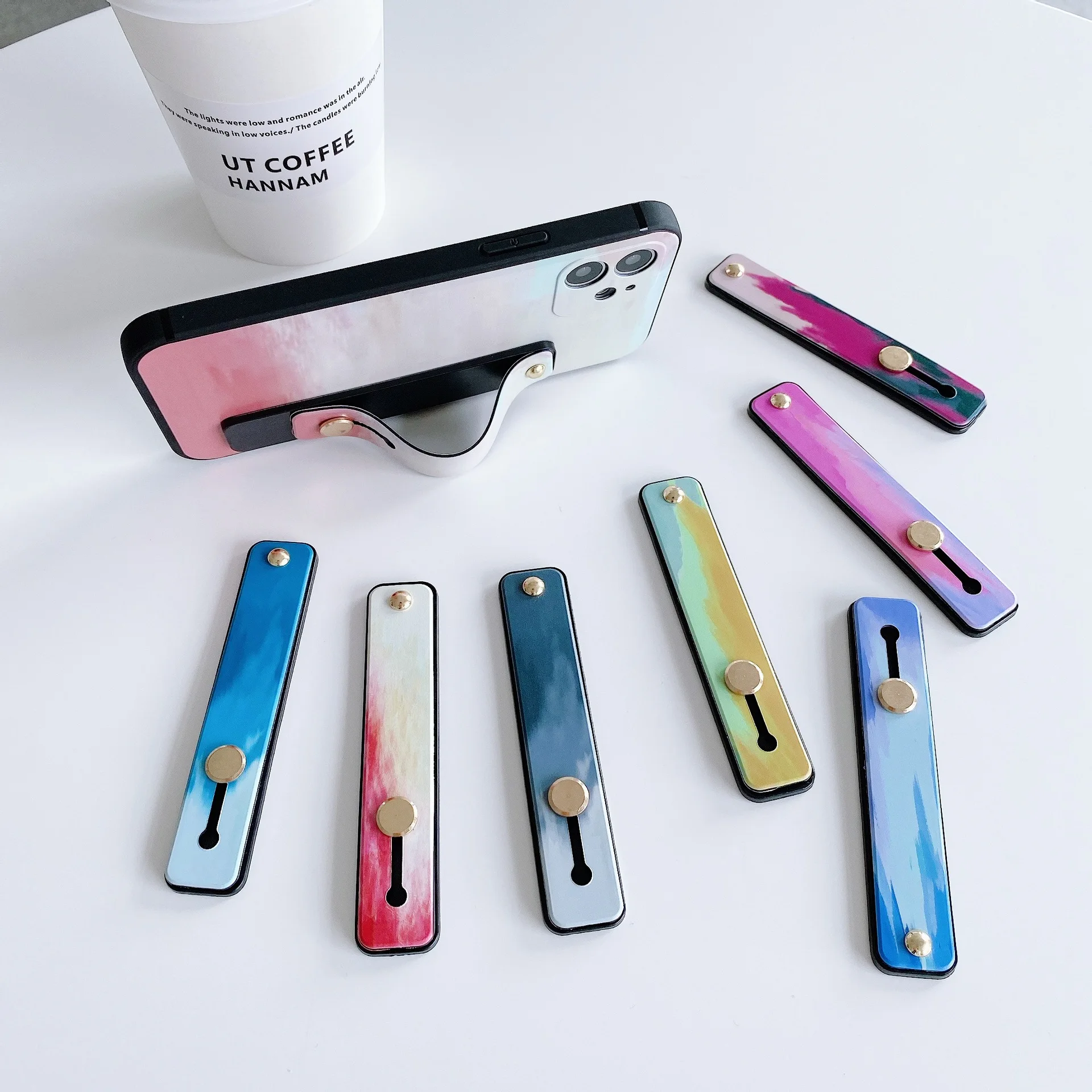 AIMUDUER Colorful Graphic Smartphone Grip Holder Mount Phone Finger Strap