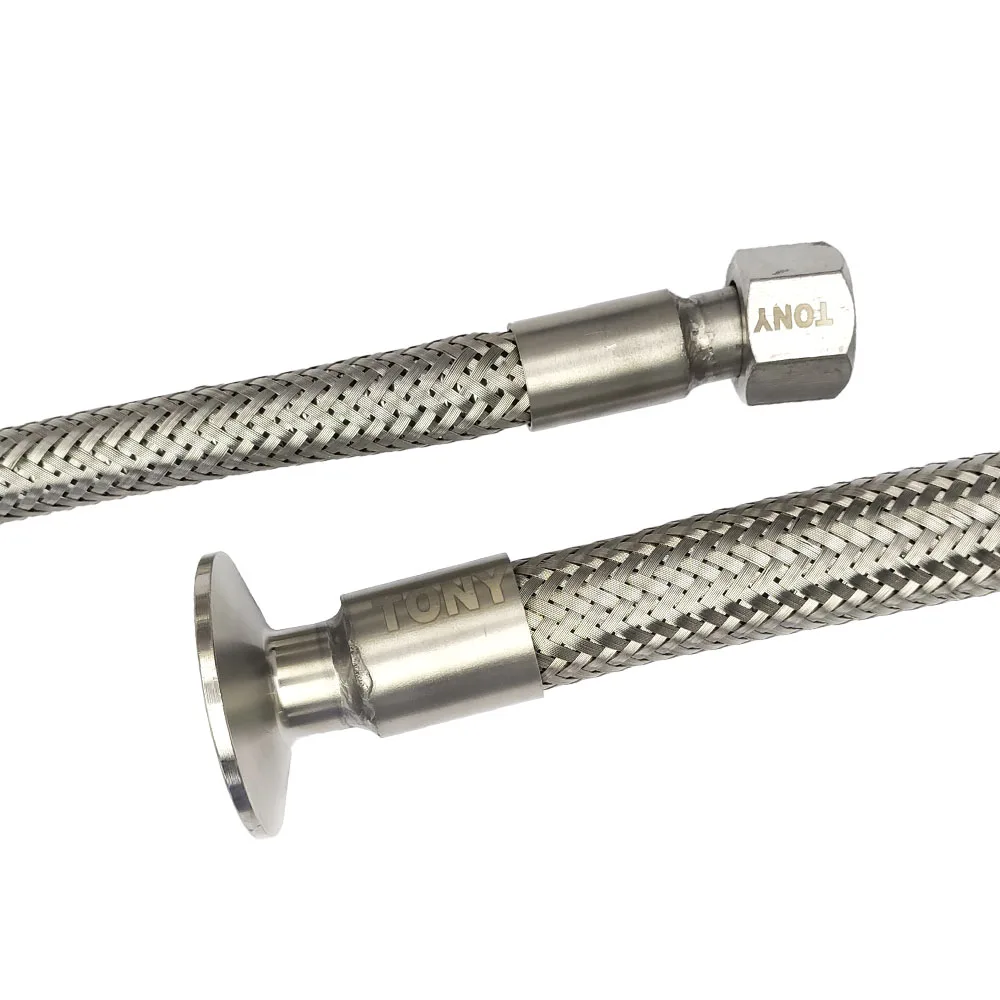 Heat Resistant Stainless Steel Braided Steam Gas Hose High Pressure Flexible Metal Hose Pipe