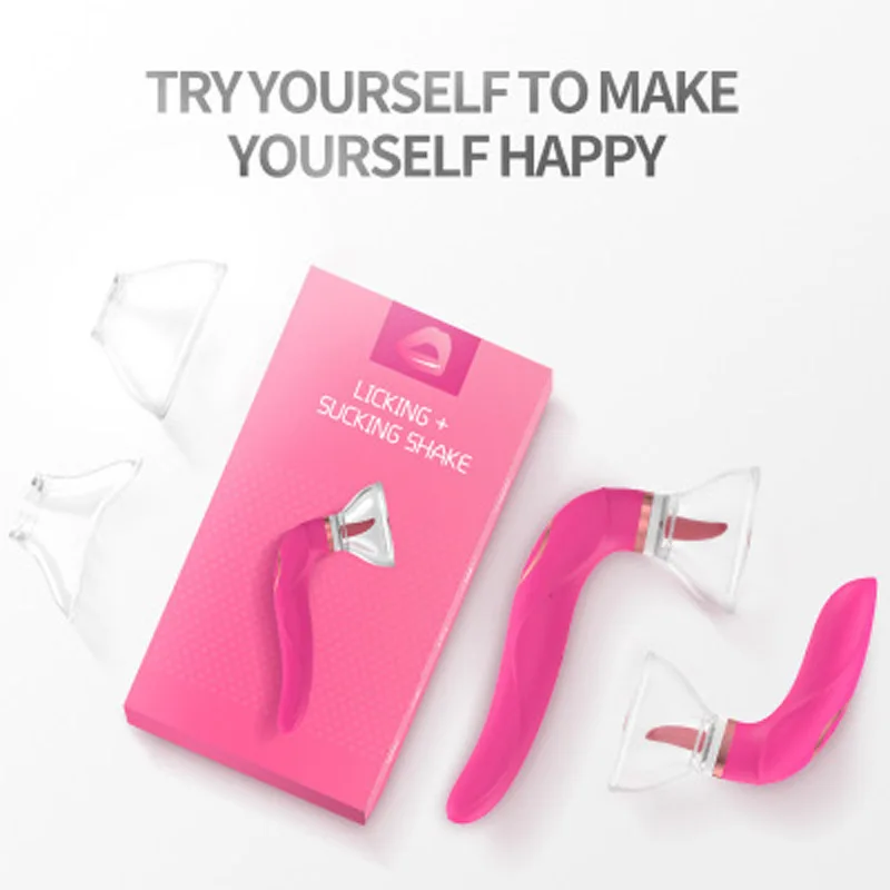 Amazing Best seller Vacuum Tongue licking vibrator breast sucking nipples simulation suction vibrators sex toys for women