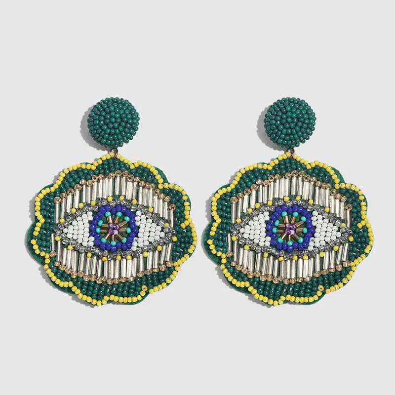 2019 Bohemian Handmade Beads Big Eye Tassel Drop Earrings For Women Wedding Trendy Girls Party Gift Statement Earrings