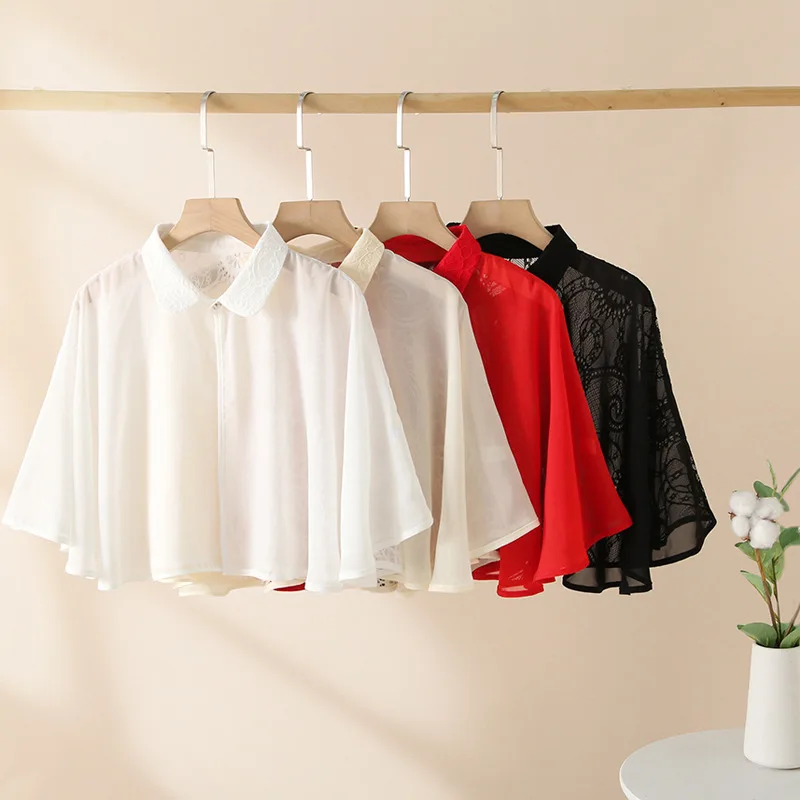 TAPA-8R018   Thin chiffon shawl for summer with suspender skirt, paired with air-conditioned room shawl