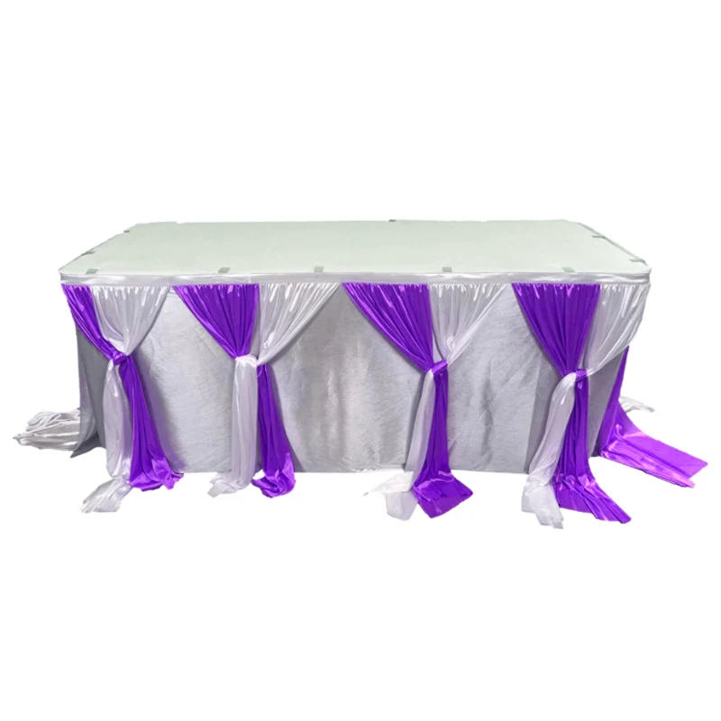 6ft Tulle Table Skirt in Intercalated Colors for Wedding Home & Birthday Decorations Hotel Table Skirting Tablecloth