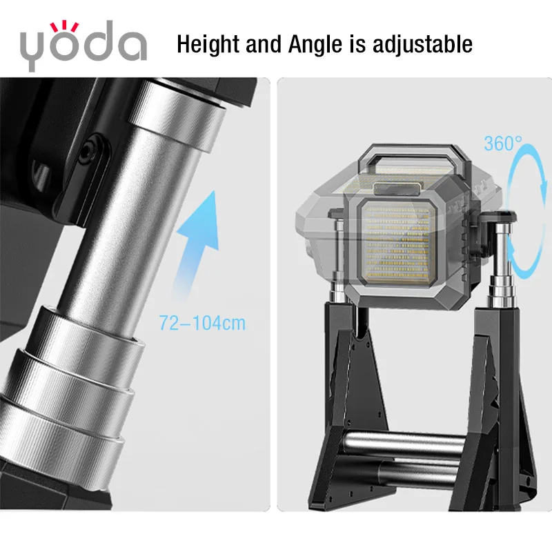 type c portable handhold 360 degree adjustable height telescopic led cob work light