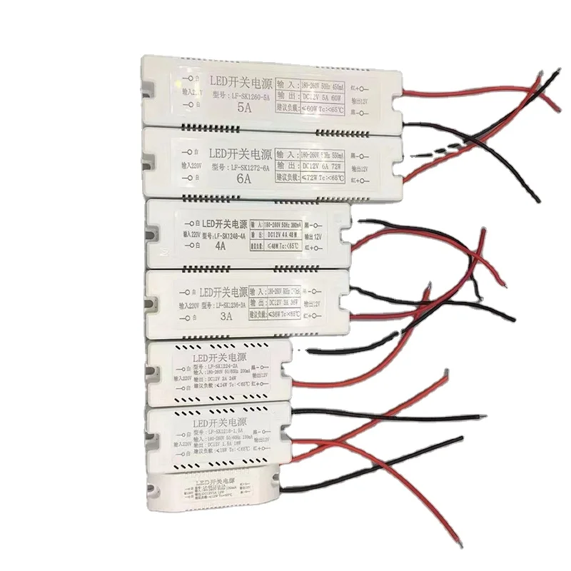 Блок питания для светодиодного шкафа, 12 В, 24 В, 12 Вт, 18 Вт, 24 Вт, 36 Вт, 48 Вт, 60 Вт, 72 Вт
