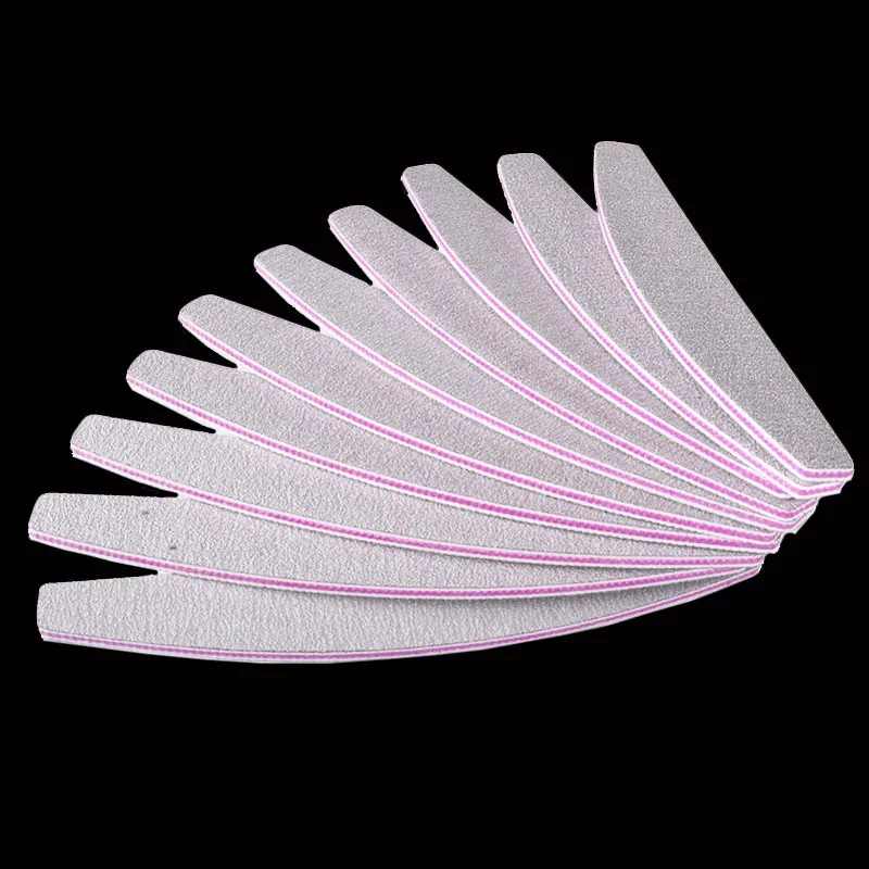 Korean High Quality Customized Double Side Reusable  Half Moon 100/100 Zebra Nail File